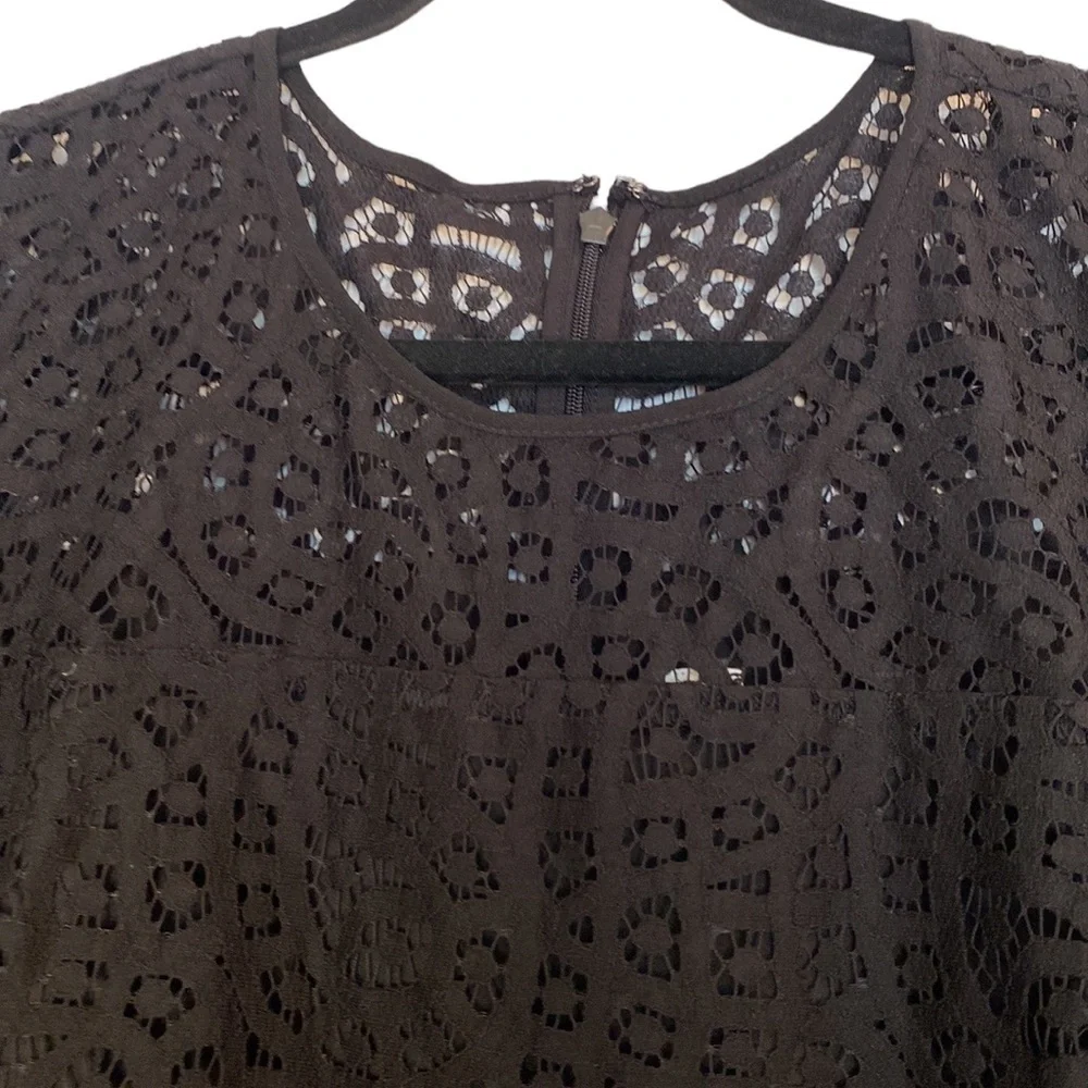 NWT GAP BLACK LACE LONG SLEEVE DRESS TALL SMALL - Picture 3 of 6